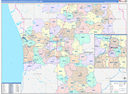 Grand Rapids-Wyoming Metro Area Wall Map Color Cast Style